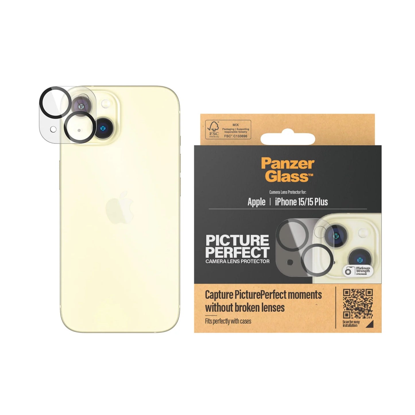 PanzerGlass Camera Lens Protector for iPhone 15 / iPhone 15 Plus