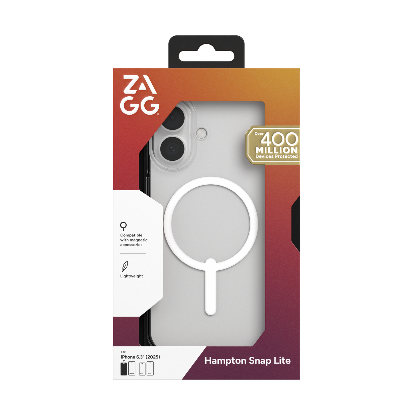 ZAGG-Cases-Essential Hampton Snap Lite iPhone 17 - Clear