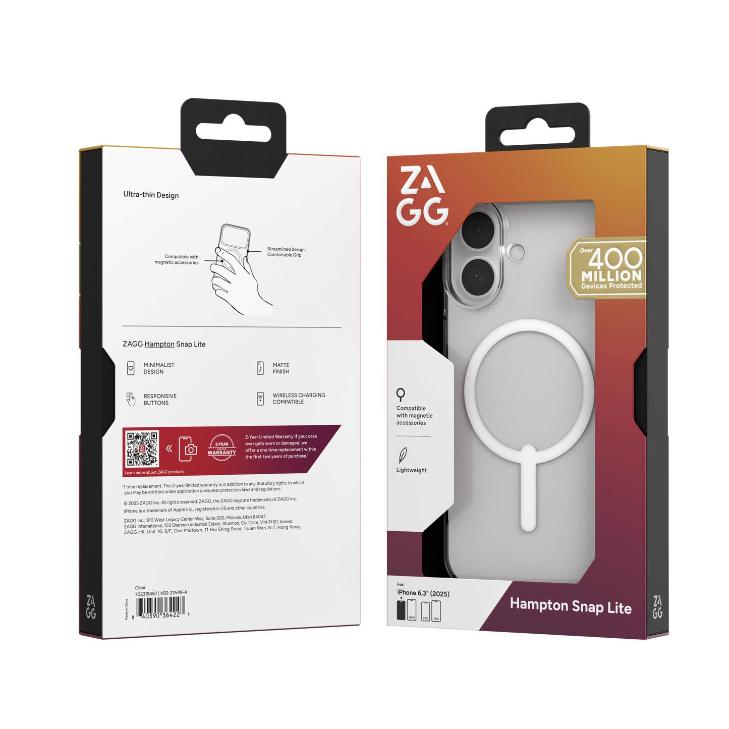 ZAGG-Cases-Essential Hampton Snap Lite iPhone 17 - Clear