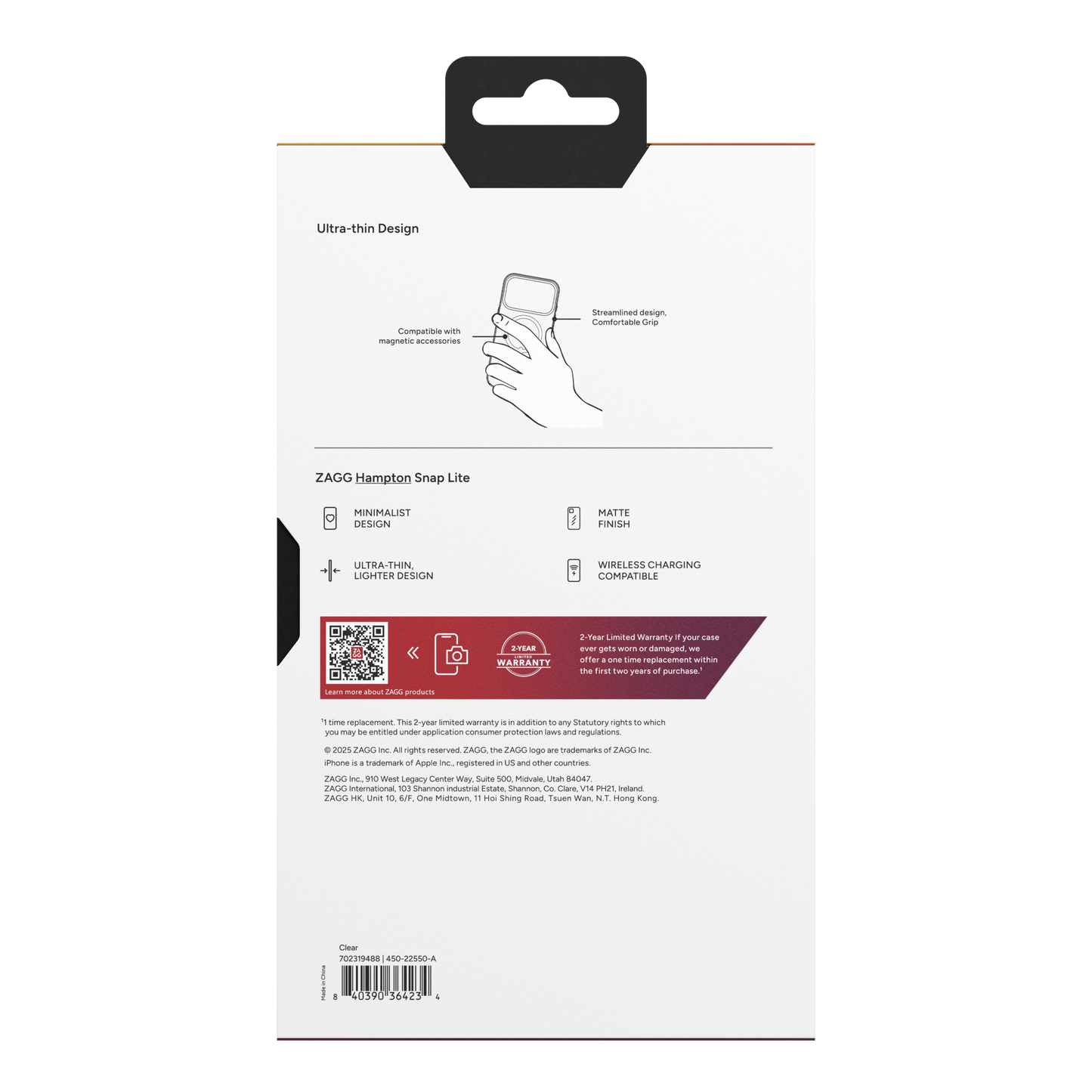 ZAGG-Cases-Essential Hampton Snap Lite iPhone Air - Clear
