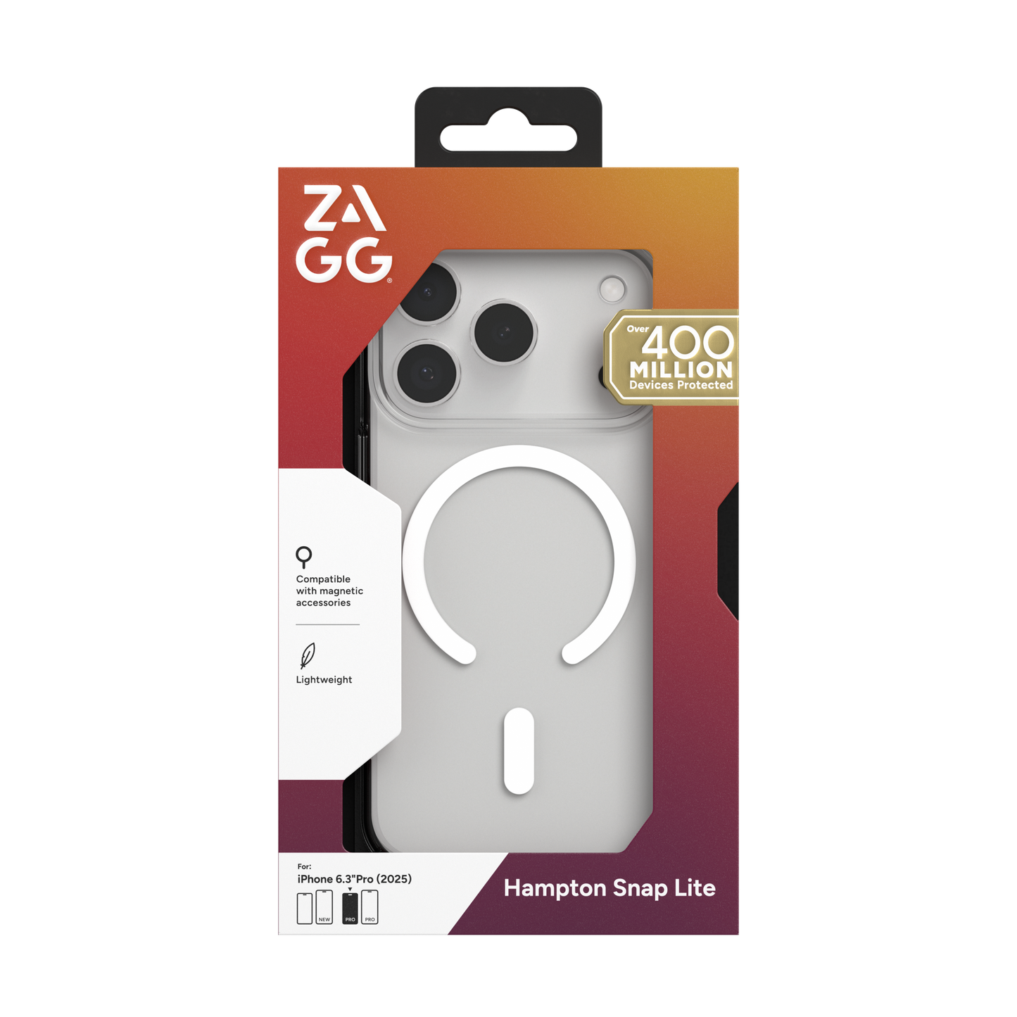 ZAGG-Cases-Essential Hampton Snap Lite iPhone 17 Pro Max - Clear