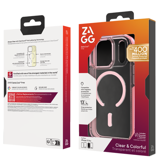 ZAGG Santa Cruz Snap Case iPhone 17 Pro - Pink Sorbet
