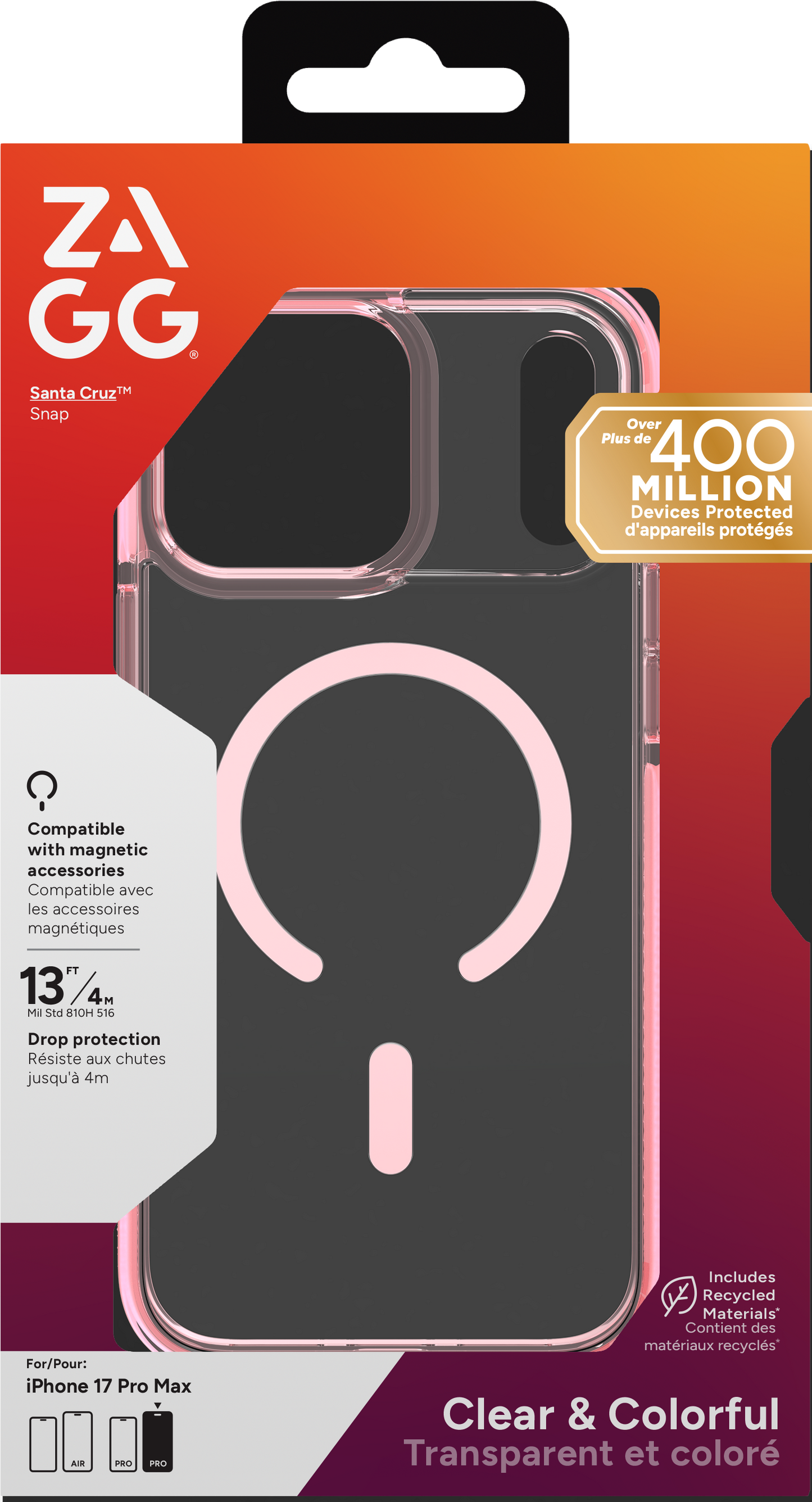ZAGG Santa Cruz Snap Case iPhone 17 Pro Max - Pink Sorbet