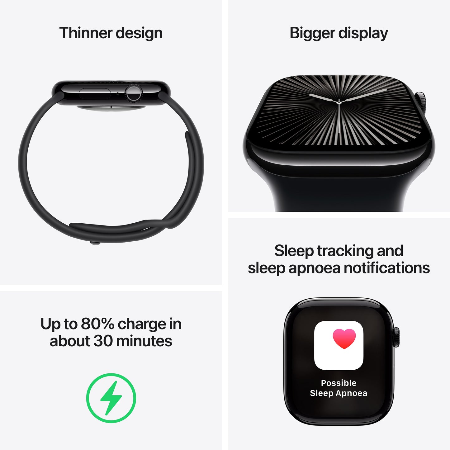 Apple Watch Series 10 GPS + Cellular 42mm Natural Titanium Case with Stone Grey Sport Band - M/L