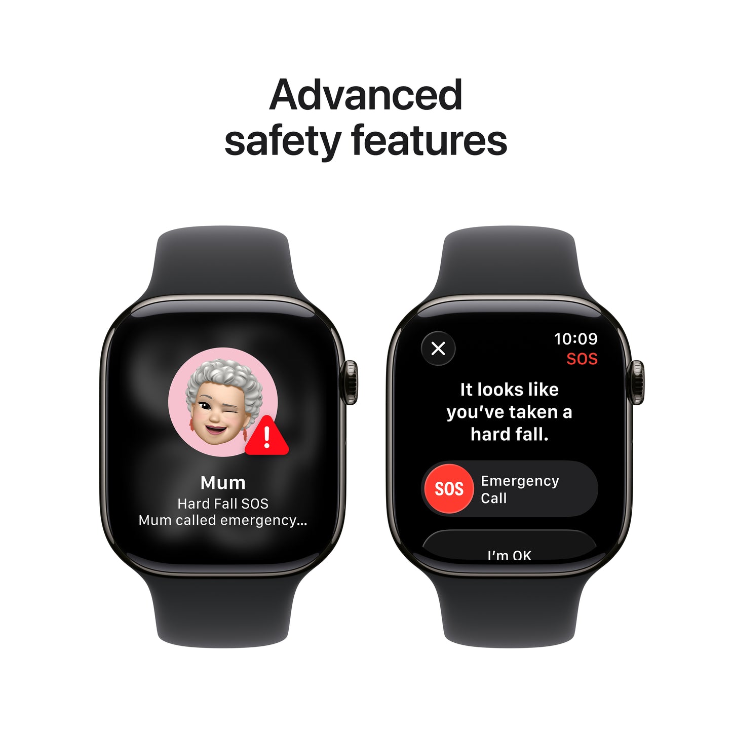 Apple Watch Series 11 GPS + Cellular 42mm Slate Titanium Case with Black Sport Band - M/L