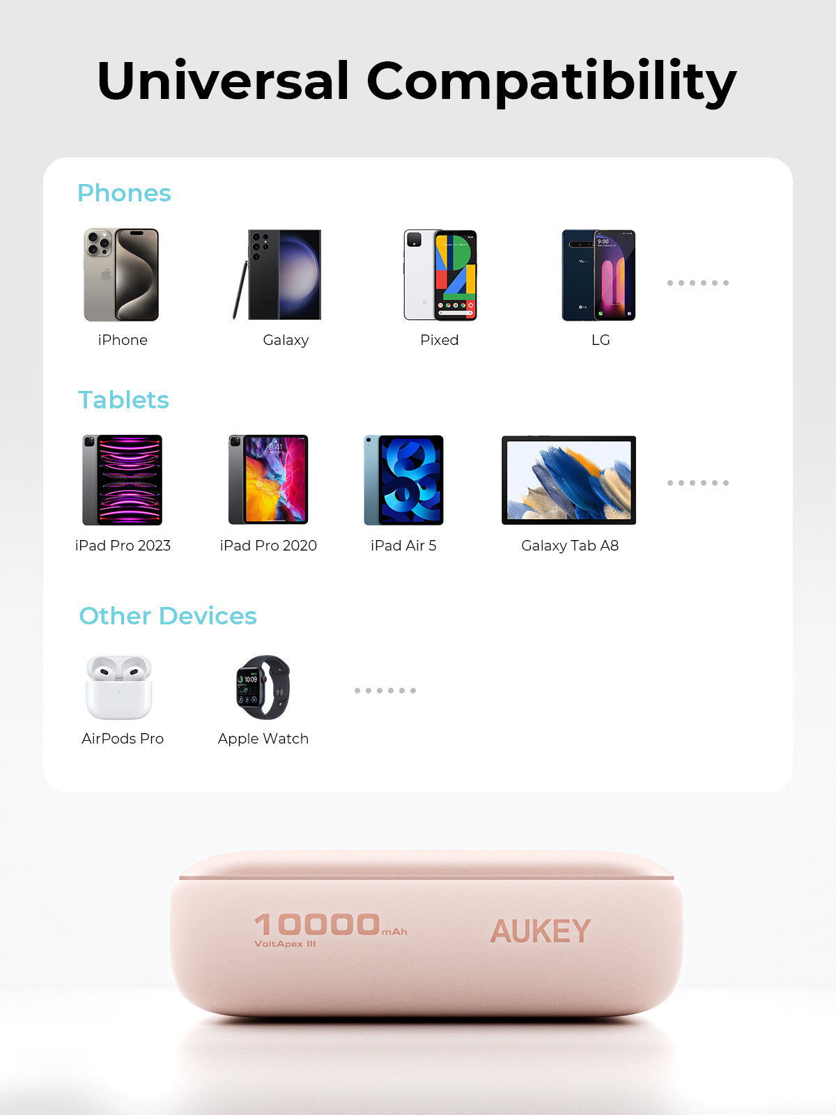 Aukey PB-Y55 22.5W Powerbank 10,000mAh (Pink)