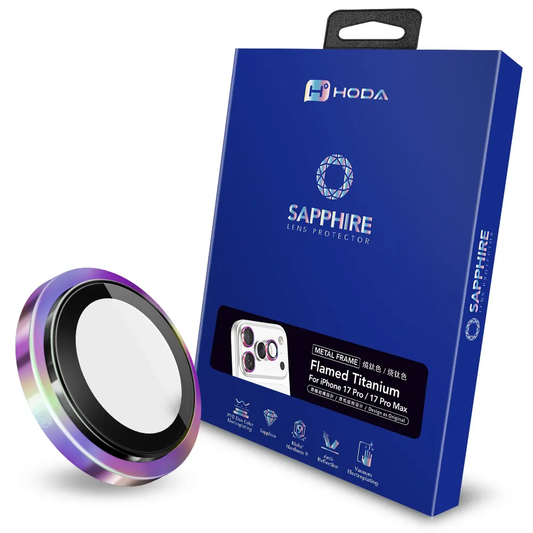 Hoda Sapphire Lens Protector for iPhone 17 Pro Max / 17 Pro (Flamed Titanium)