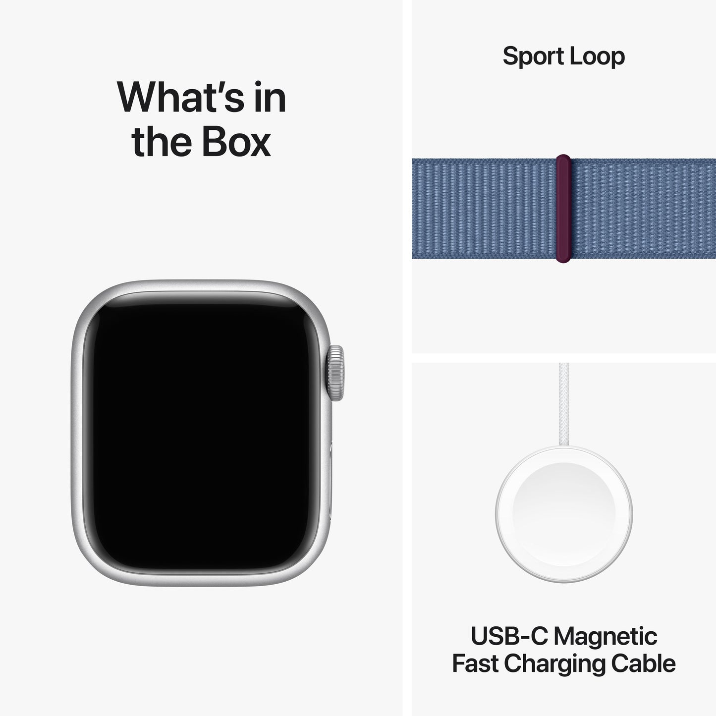 Apple Watch Series 9 GPS + Cellular 41mm Silver Aluminium Case with Winter Blue Sport Loop