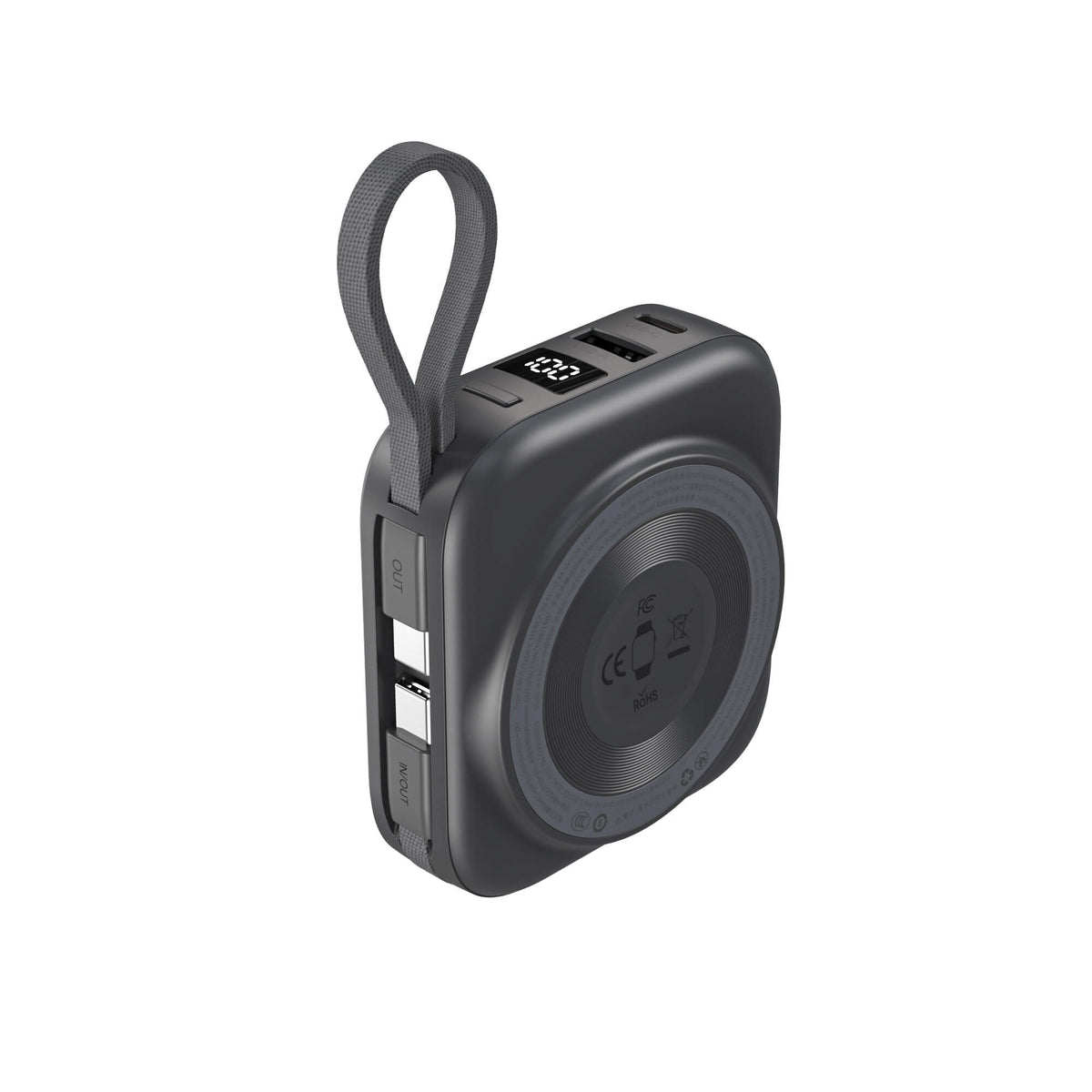 Choetech PD22.5W Concentric Circle Magnetic Mobile Power 2C Lines - Black & Grey