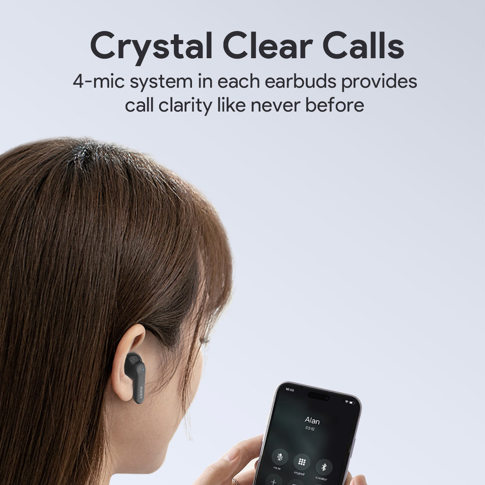 Aukey EP-B2 True Wireless Earbuds With Adaptive Hybrid ANC BT5.4 (White)