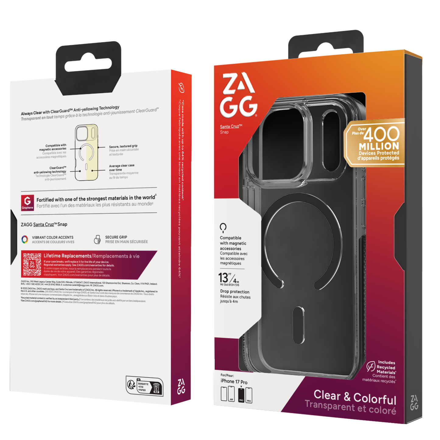 ZAGG Santa Cruz Snap Case iPhone 17 Pro - Jet Black