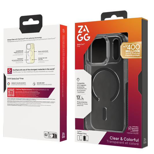 ZAGG Santa Cruz Snap Case iPhone 17 Pro - Jet Black