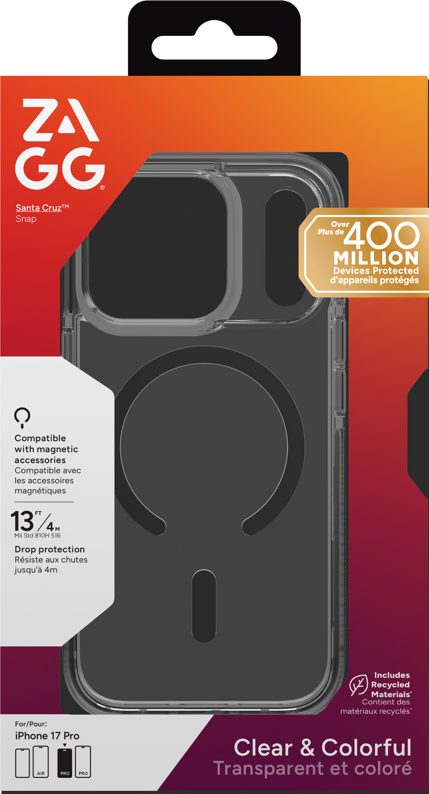 ZAGG Santa Cruz Snap Case iPhone 17 Pro - Jet Black