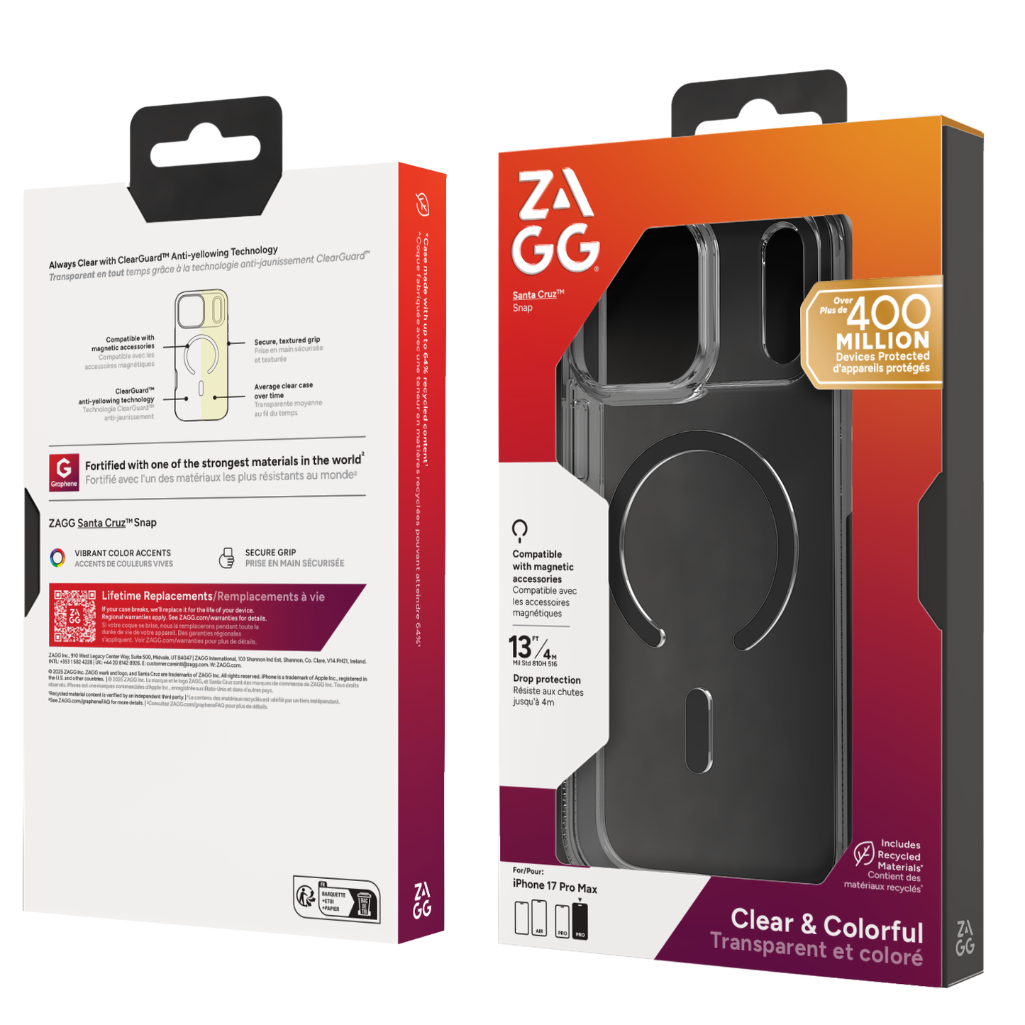 ZAGG Santa Cruz Snap Case iPhone 17 Pro Max - Jet Black