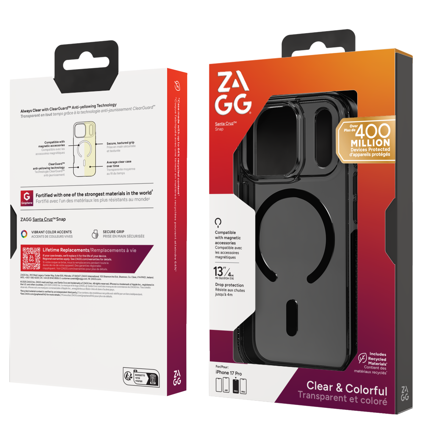 ZAGG Santa Cruz Snap Case iPhone 17 Pro - Midnight Black