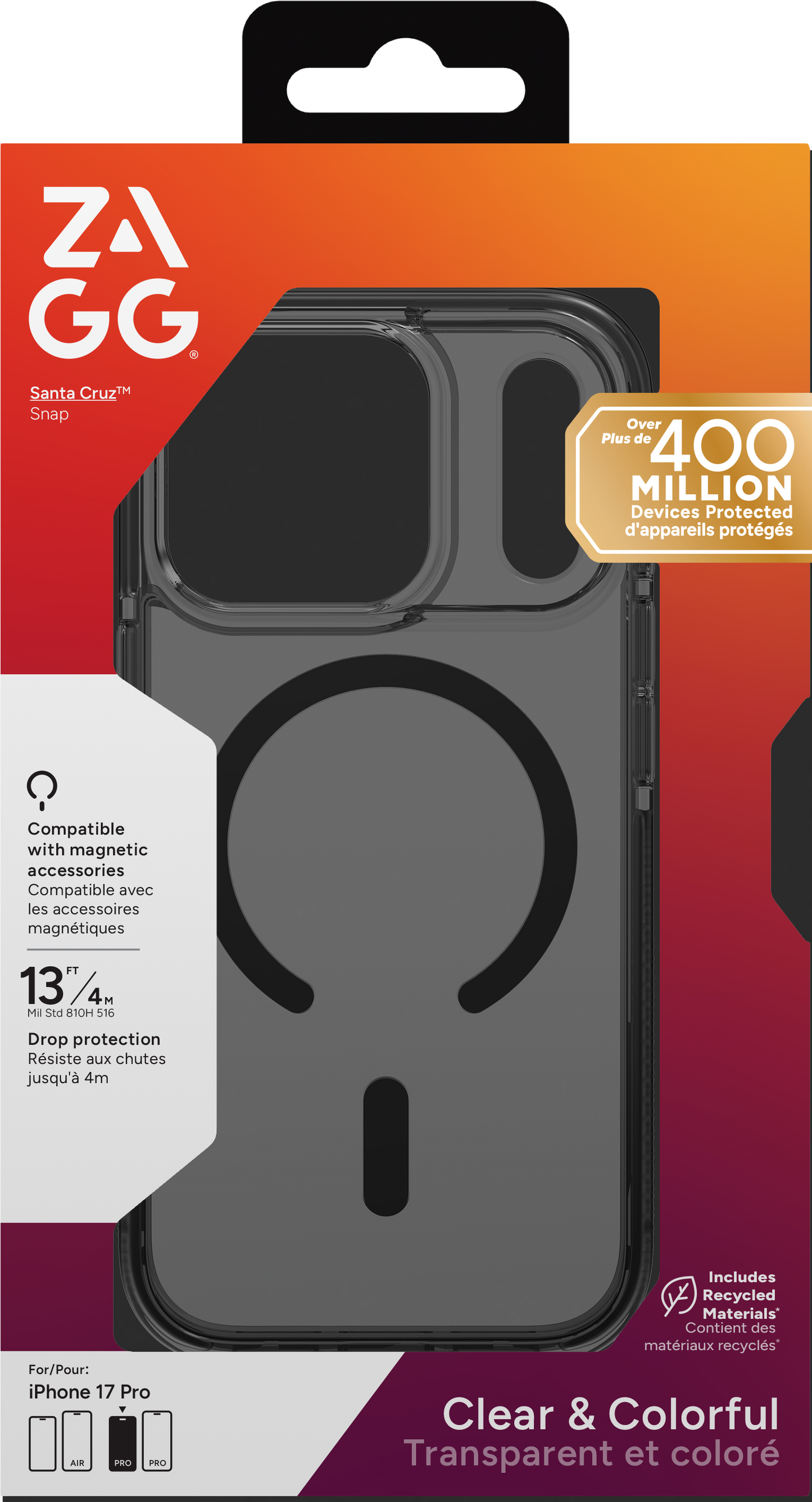 ZAGG Santa Cruz Snap Case iPhone 17 Pro - Midnight Black