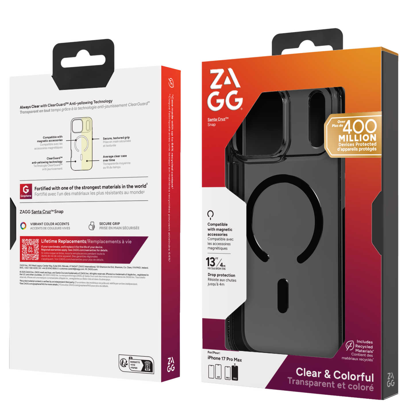 ZAGG Santa Cruz Snap Case iPhone 17 Pro Max - Midnight Black