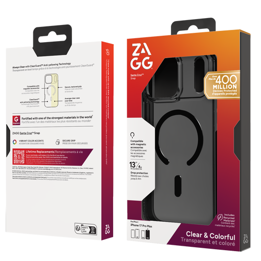ZAGG Santa Cruz Snap Case iPhone 17 Pro Max - Midnight Black