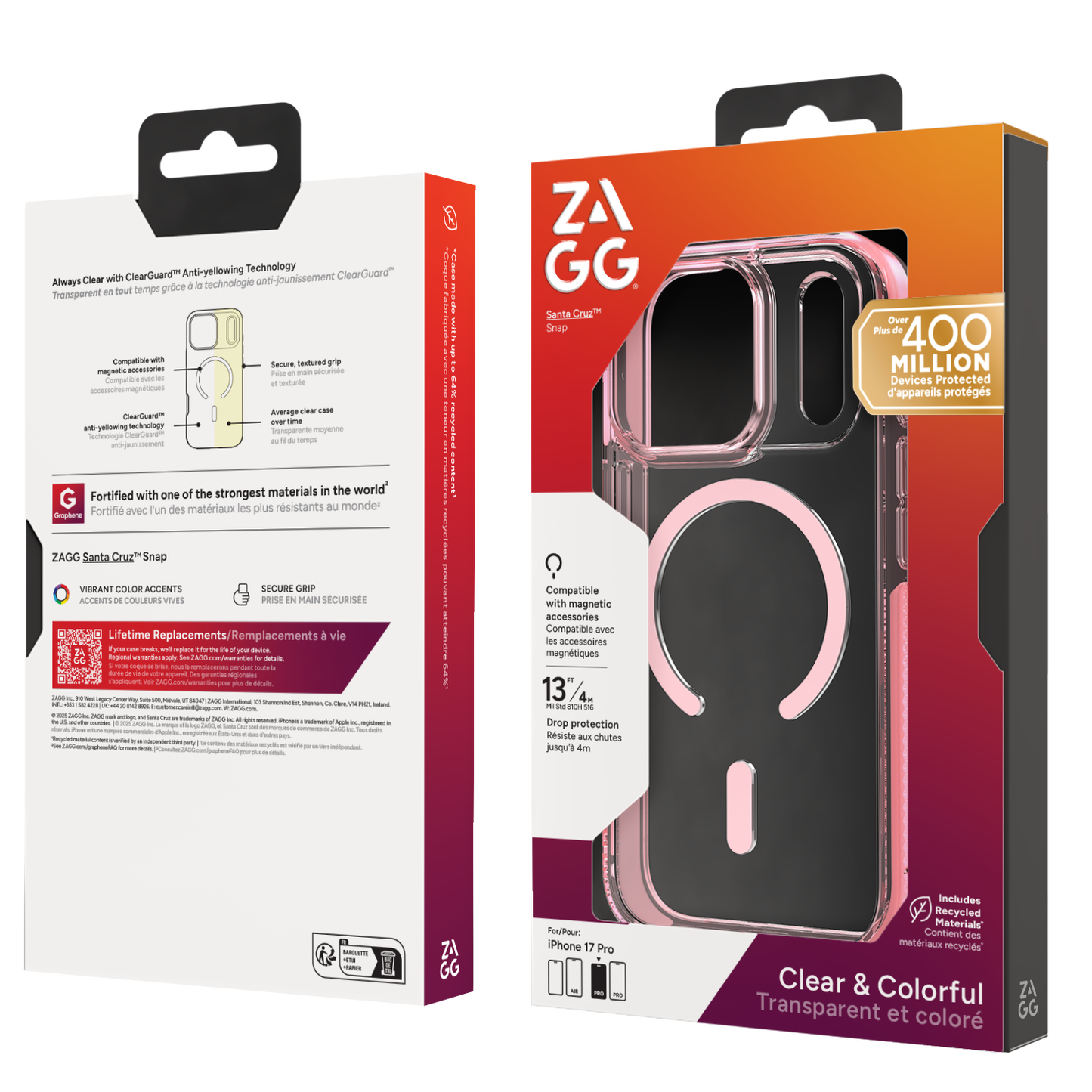 ZAGG Santa Cruz Snap Case iPhone 17 Pro - Pink Sorbet