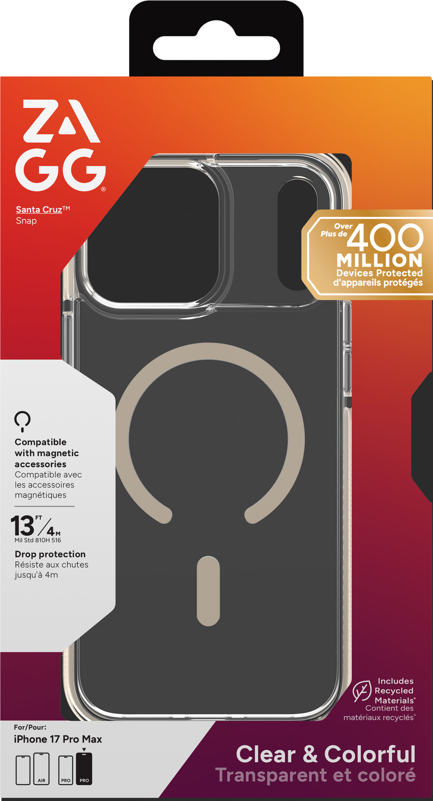 ZAGG Santa Cruz Snap Case iPhone 17 Pro Max - Titanium