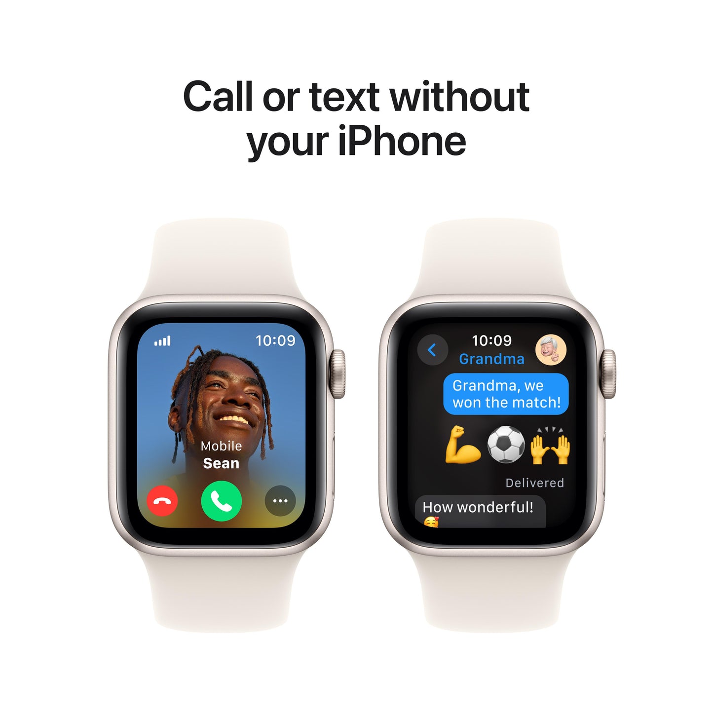 Apple Watch SE GPS + Cellular 40mm Starlight Aluminium Case with Starlight Sport Band - M/L