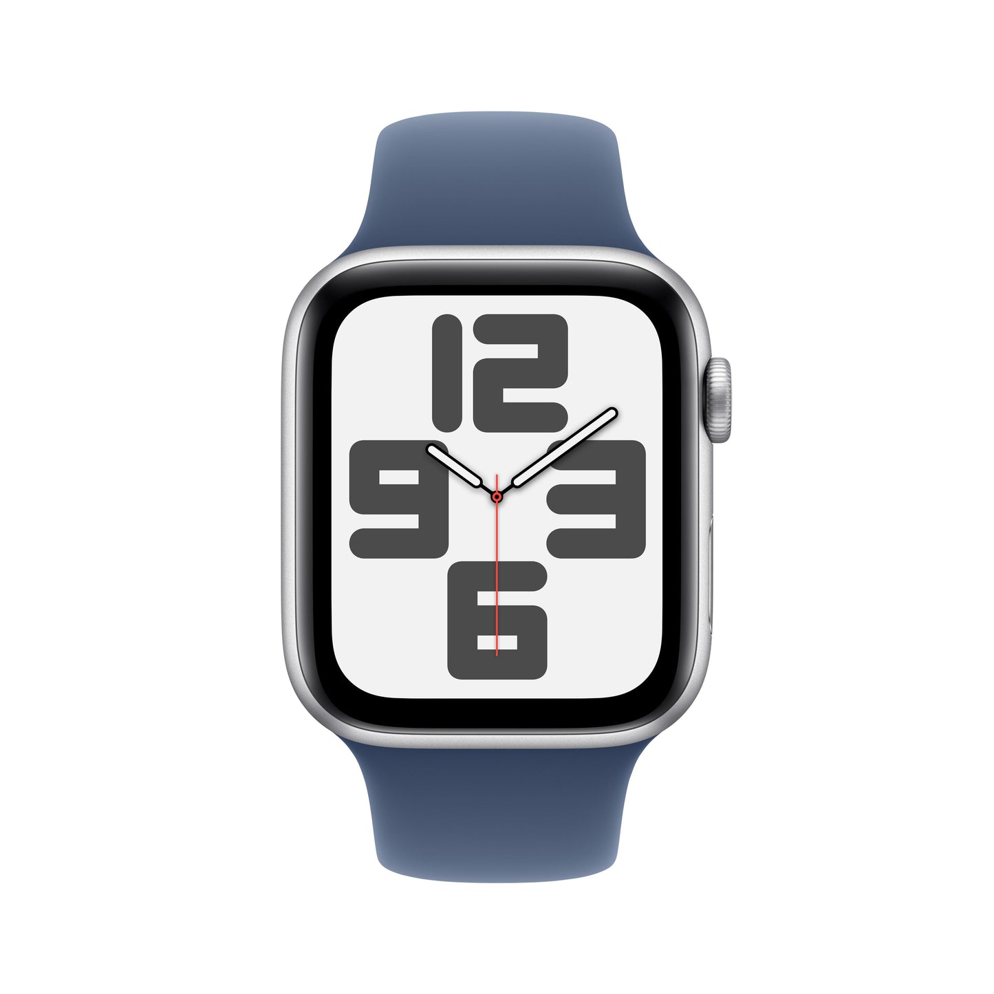 Apple Watch SE GPS + Cellular 44mm Silver Aluminium Case with Denim Sport Band - M/L