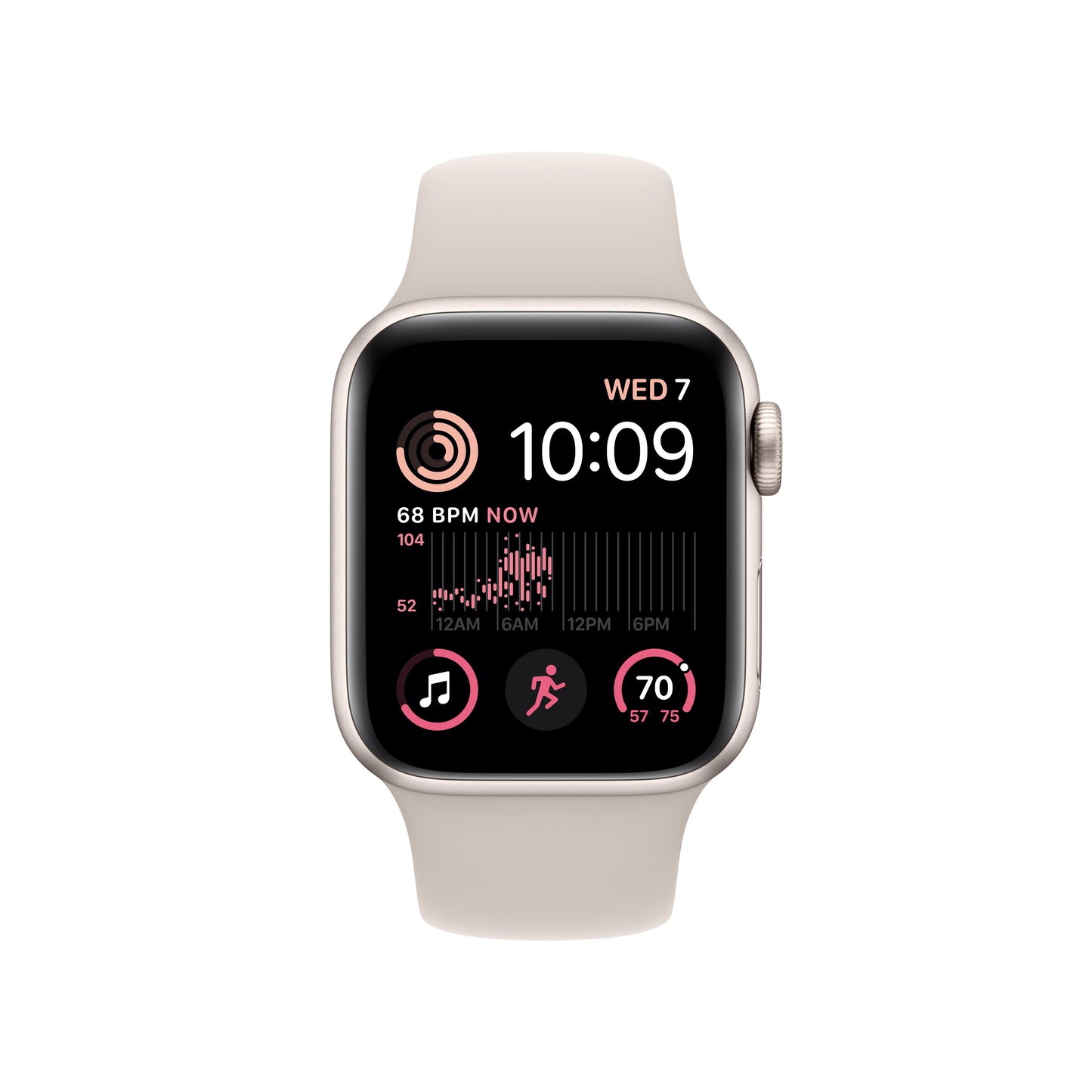 Apple Watch SE GPS 40mm Starlight Aluminium Case with Starlight Sport Band - Regular
