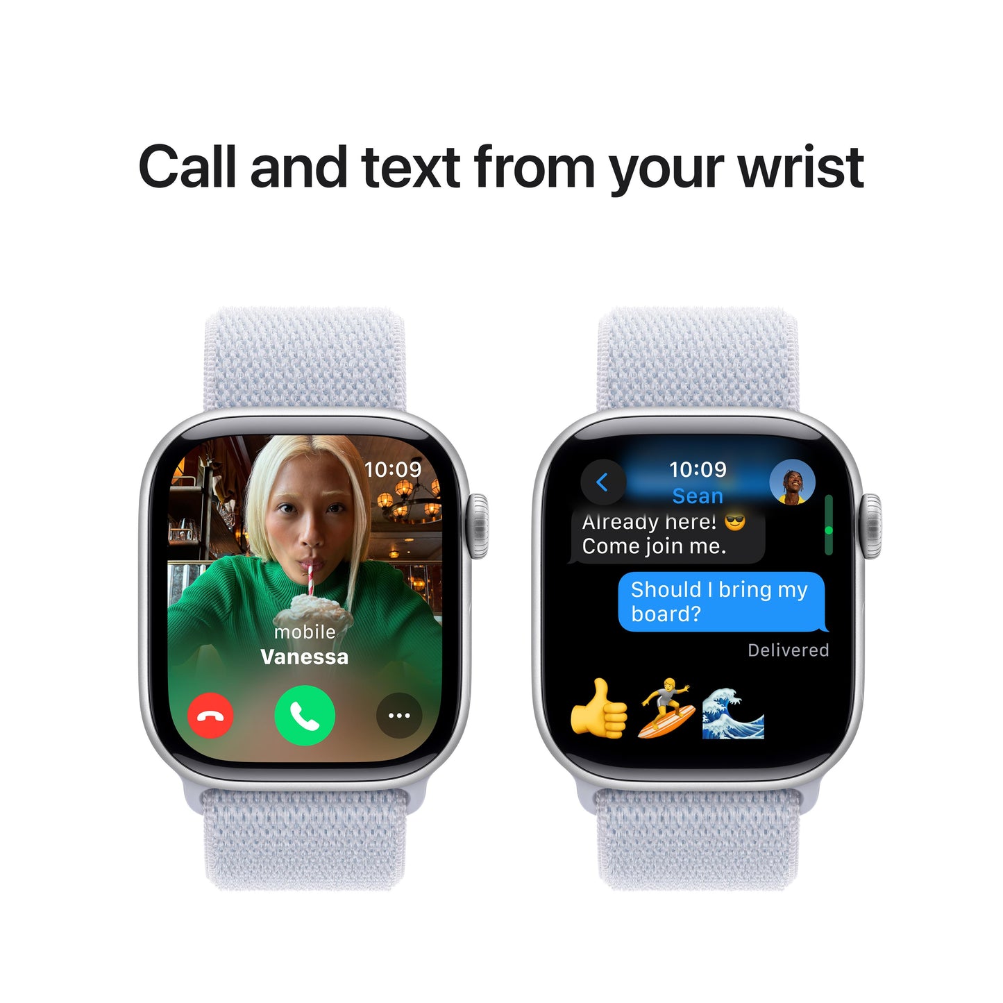 Apple Watch Series 10 GPS 42mm Silver Aluminium Case with Blue Cloud Sport Loop