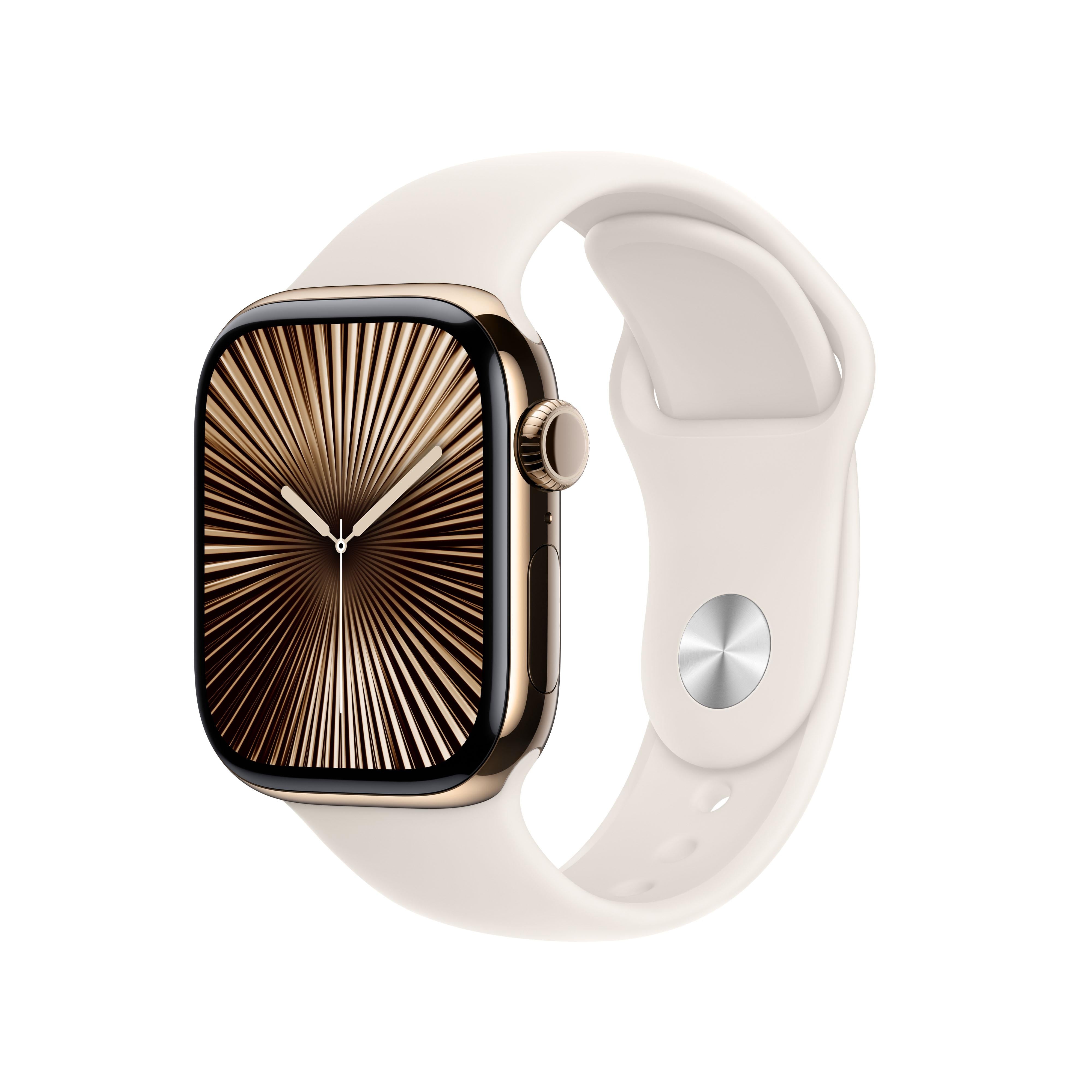 Apple Watch Series 10 GPS Cellular 42mm Gold Titanium Case with Star Machines