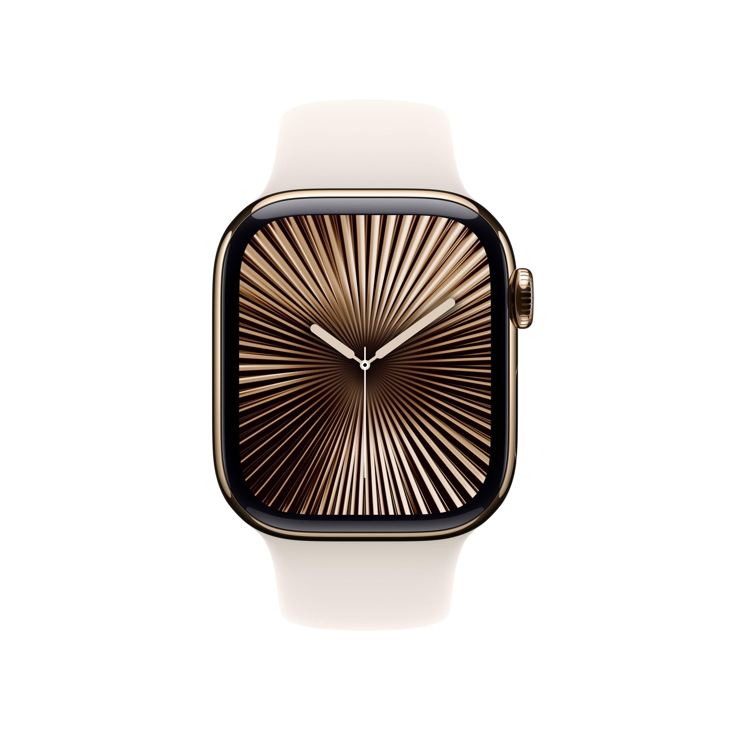 Apple Watch Series 10 GPS + Cellular 42mm Gold Titanium Case with Starlight Sport Band - M/L