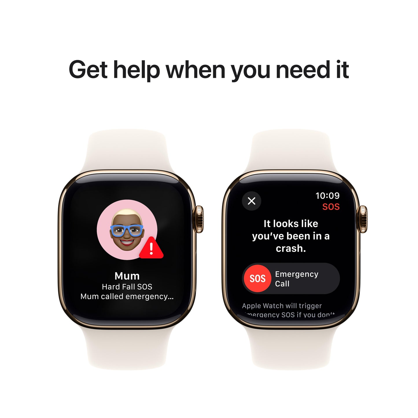 Apple Watch Series 10 GPS + Cellular 42mm Gold Titanium Case with Starlight Sport Band - M/L