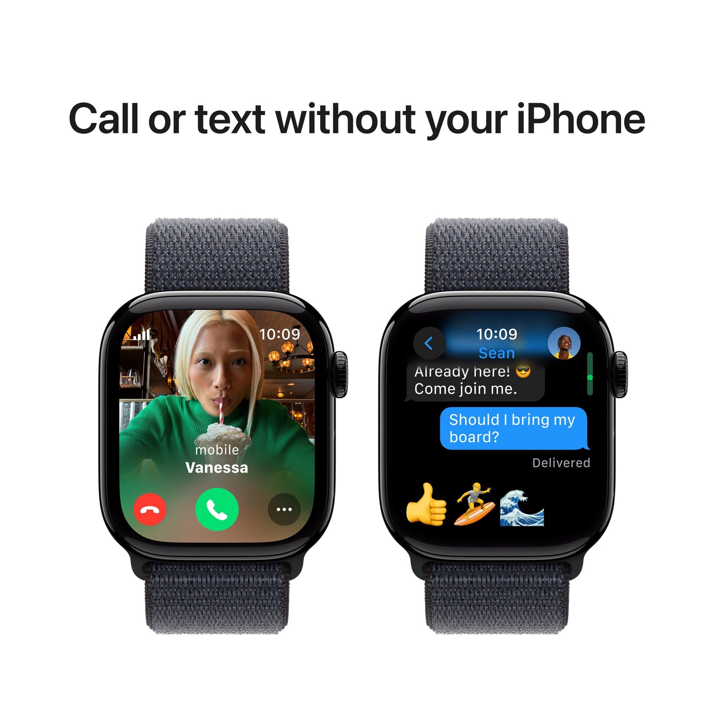 Apple Watch Series 10 GPS + Cellular 42mm Jet Black Aluminium Case with Ink Sport Loop
