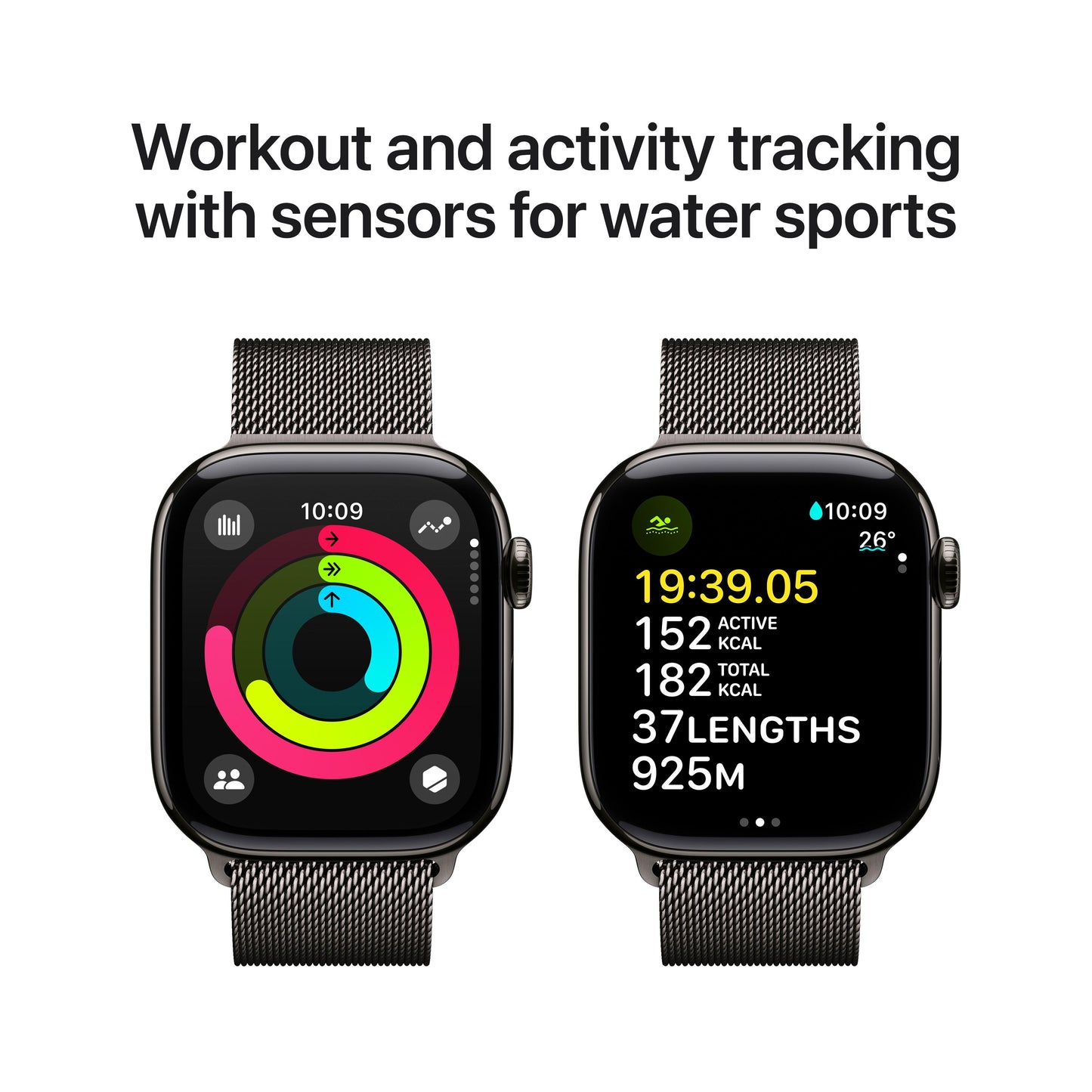 Apple Watch Series 10 GPS + Cellular 42mm Slate Titanium Case with Slate Milanese Loop