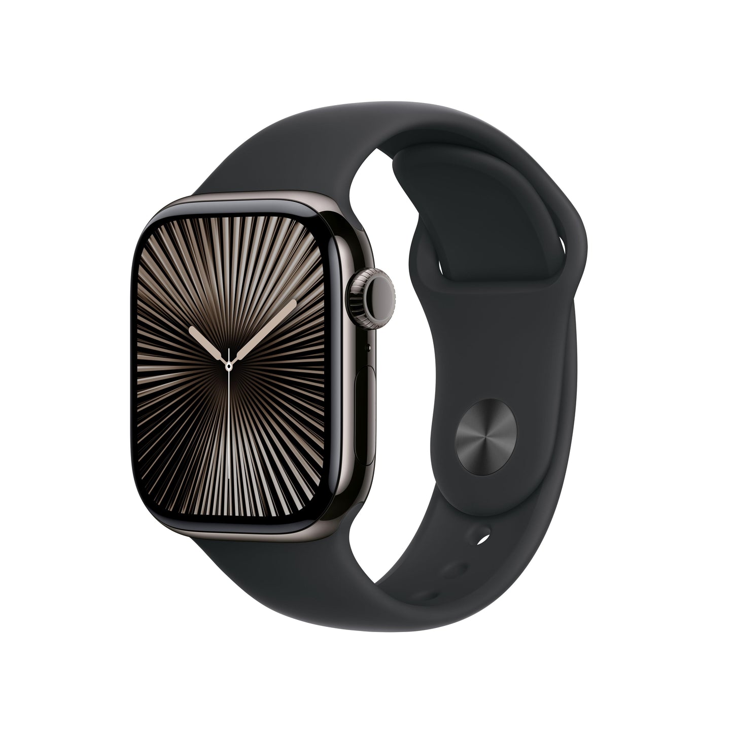 Apple Watch Series 10 GPS + Cellular 42mm Slate Titanium Case with Black Sport Band - S/M