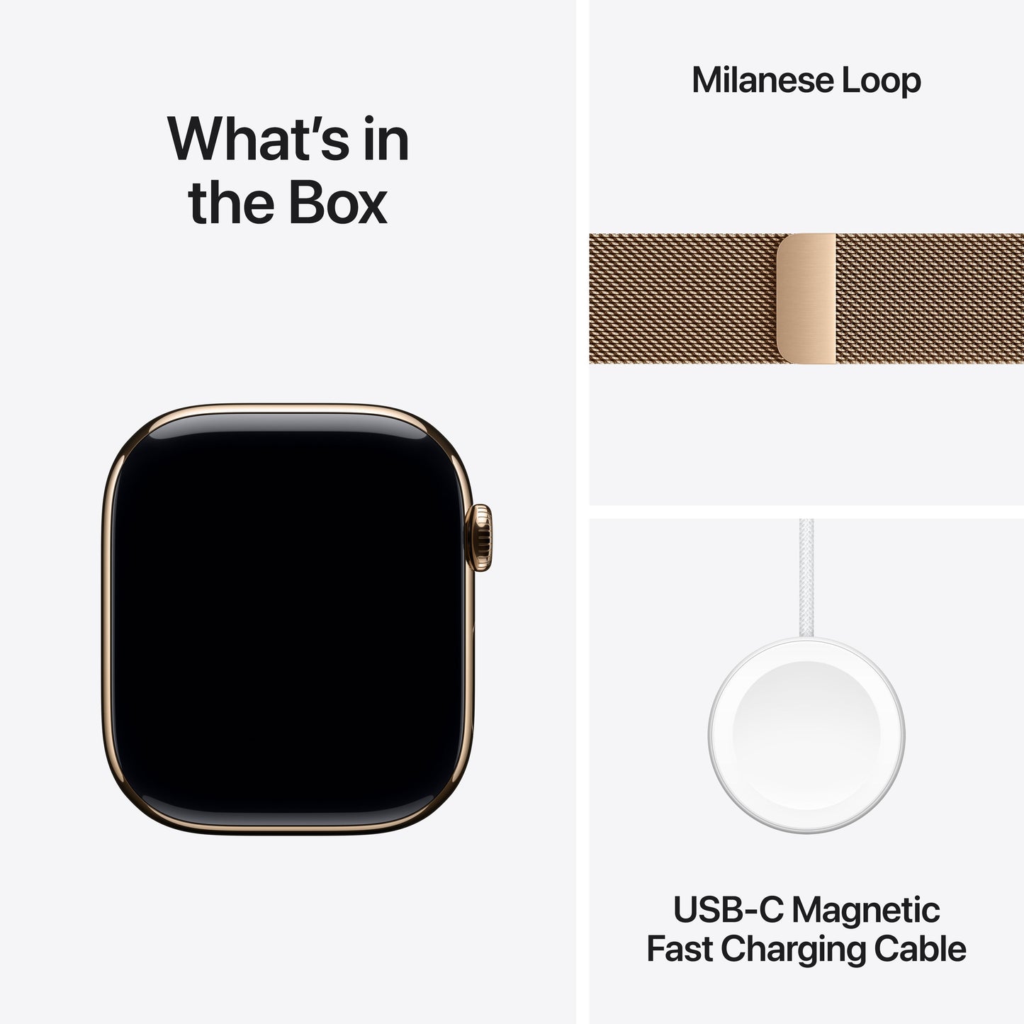 Apple Watch Series 10 GPS + Cellular 46mm Gold Titanium Case with Gold Milanese Loop - M/L