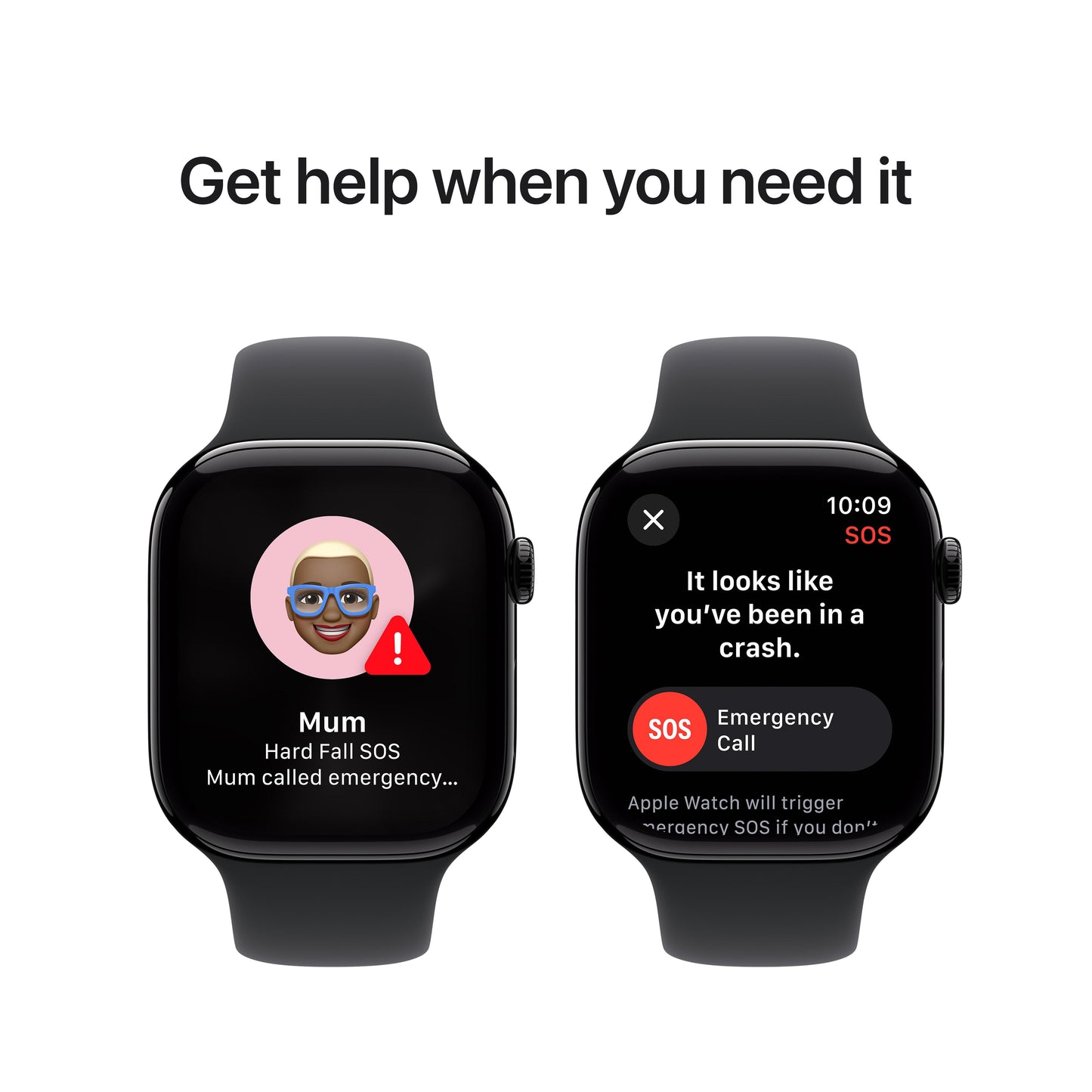 Apple Watch Series 10 GPS + Cellular 46mm Jet Black Aluminium Case with Black Sport Band - S/M