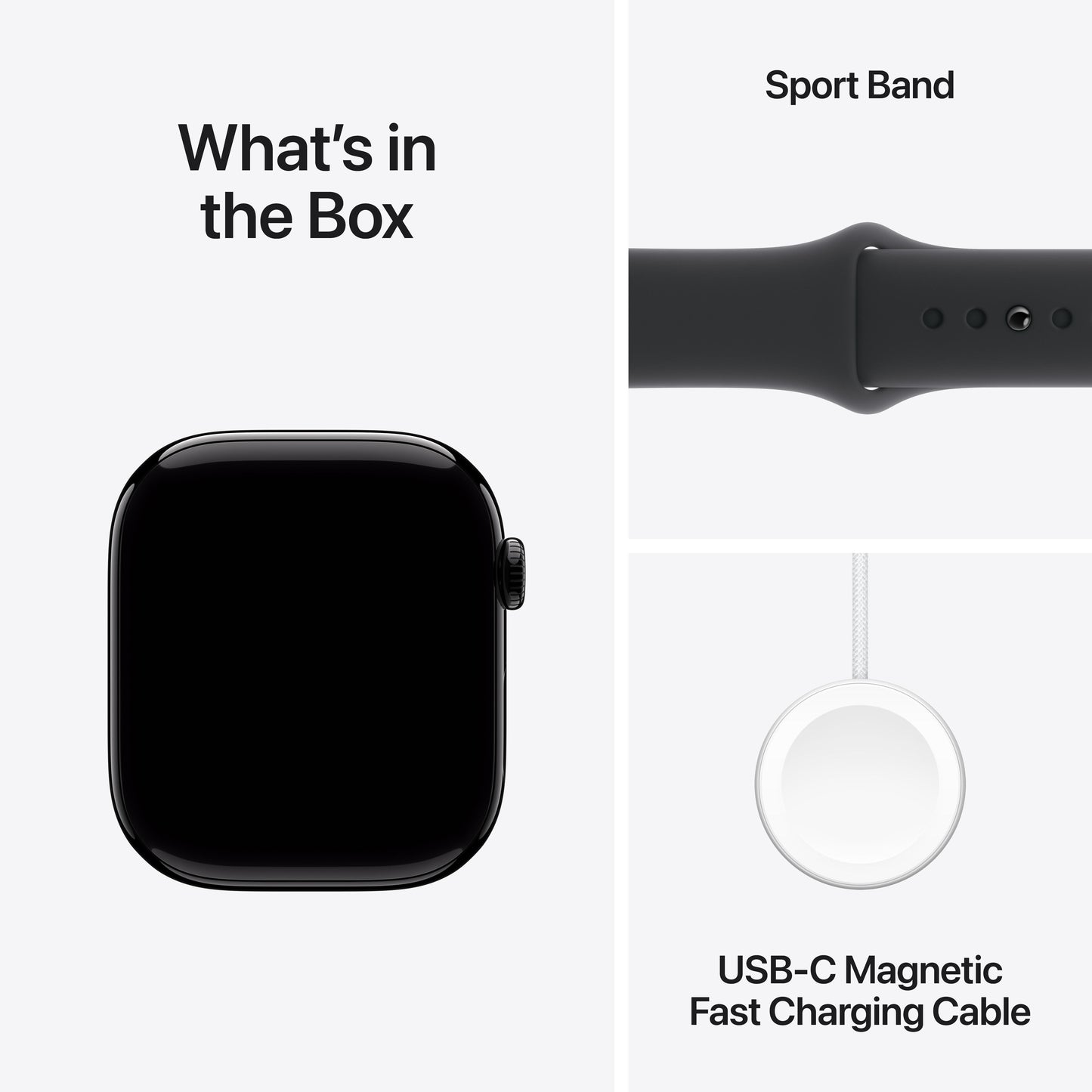 Apple Watch Series 10 GPS + Cellular 46mm Jet Black Aluminium Case with Black Sport Band - S/M