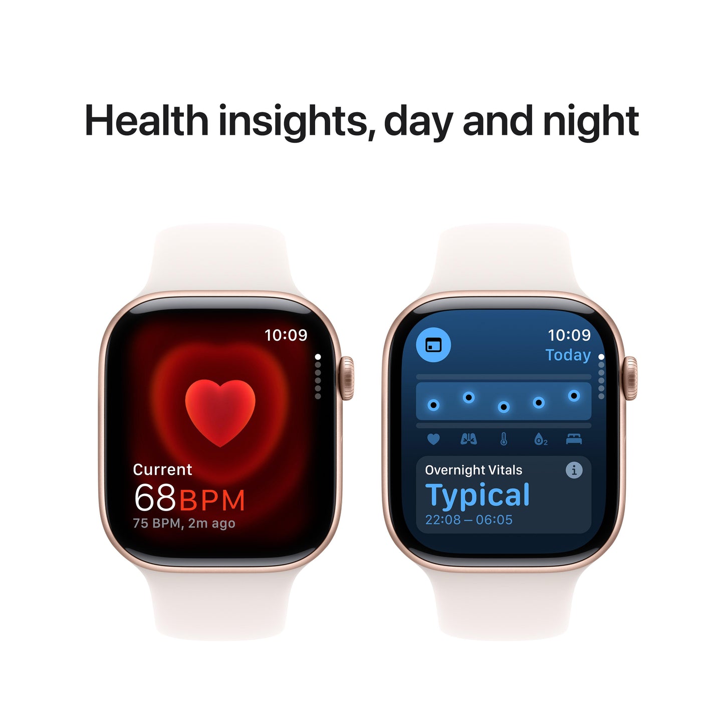 Apple Watch Series 10 GPS + Cellular 46mm Rose Gold Aluminium Case with Light Blush Sport Band - S/M