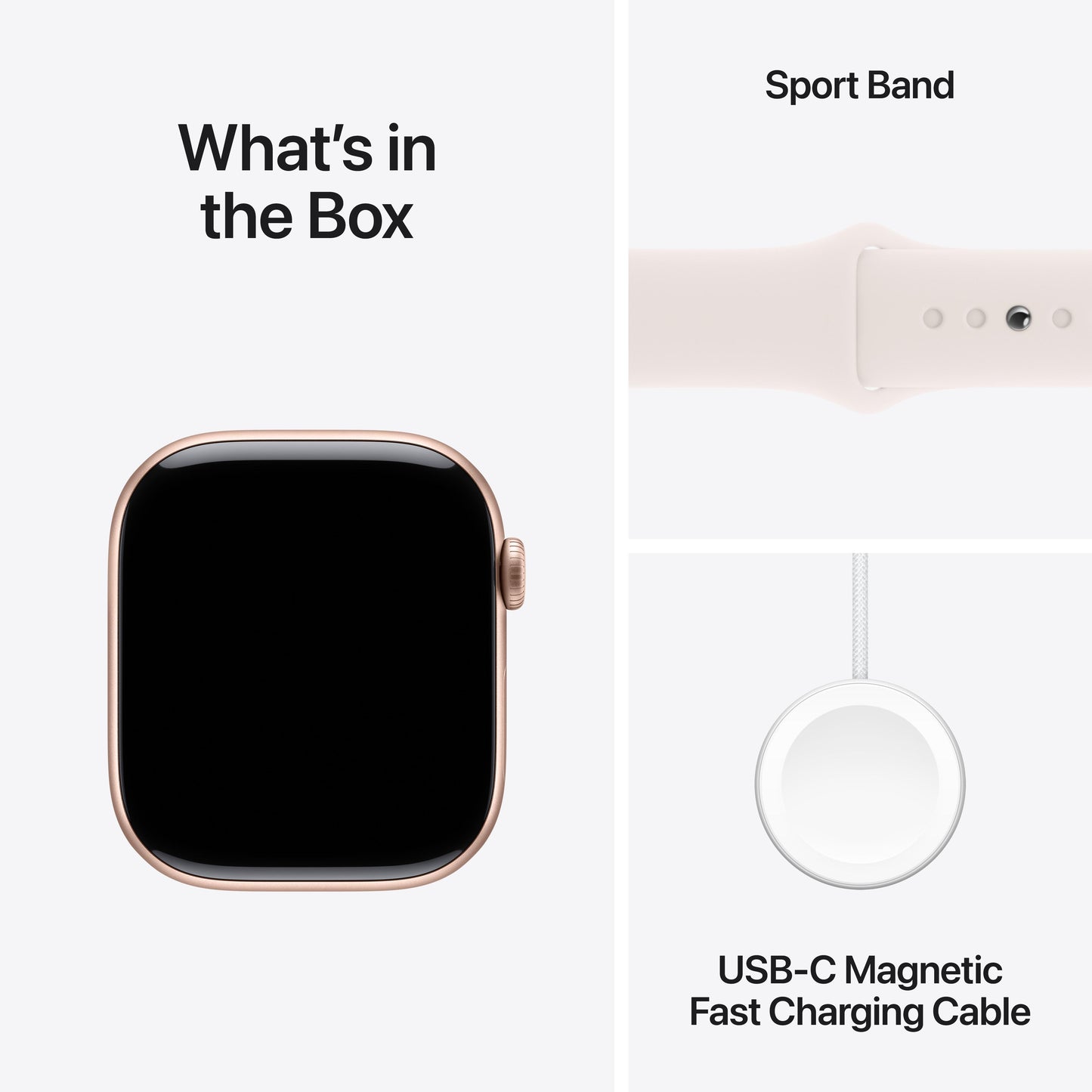 Apple Watch Series 10 GPS + Cellular 46mm Rose Gold Aluminium Case with Light Blush Sport Band - S/M
