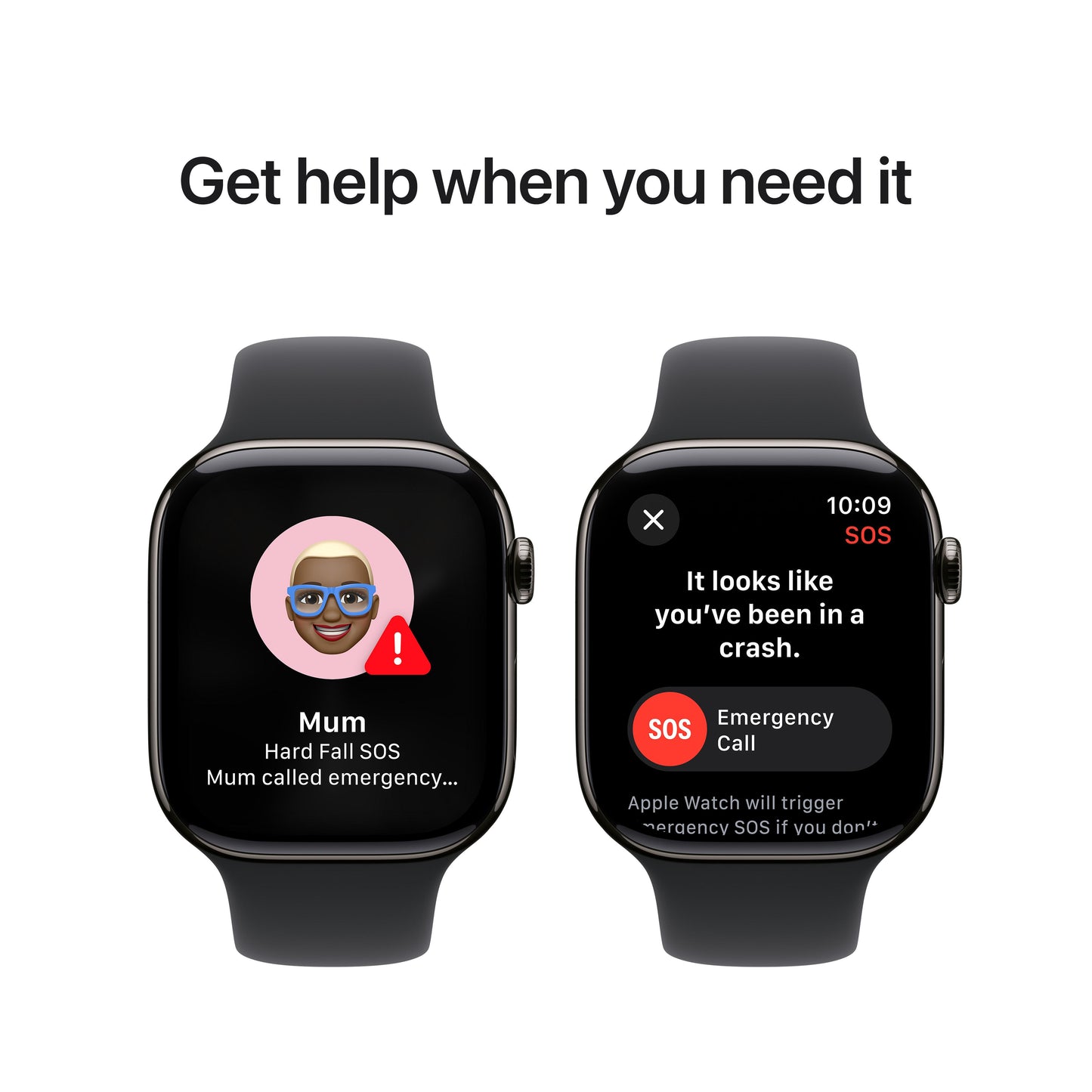 Apple Watch Series 10 GPS + Cellular 46mm Slate Titanium Case with Black Sport Band - S/M