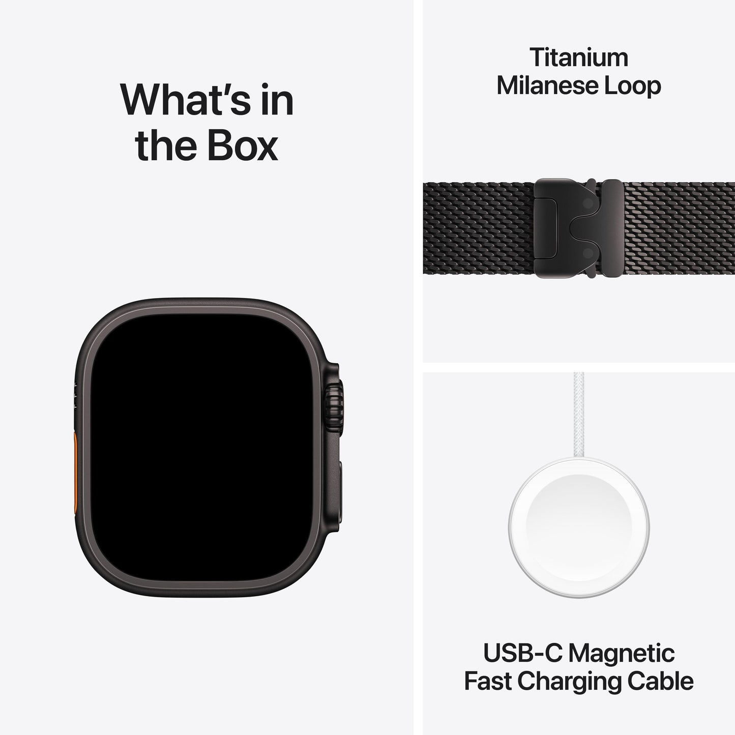 Apple Watch Ultra 2 GPS + Cellular 49mm Black Titanium Case with Black Titanium Milanese Loop - Large
