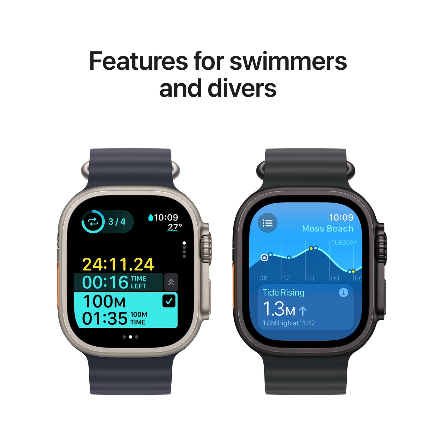Apple Watch Ultra 2 GPS + Cellular 49mm Black Titanium Case with Black Trail Loop - M/L