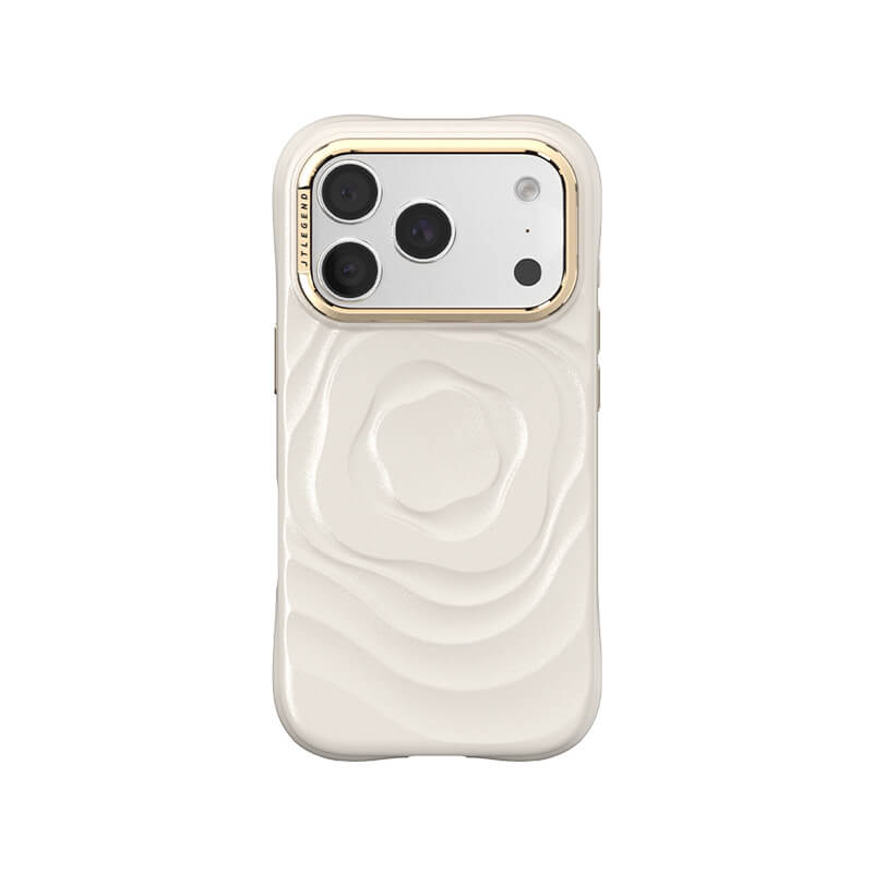 JTLegend iPhone 18 Pro Bloom Mag Case with Lens Stand - Camellia White