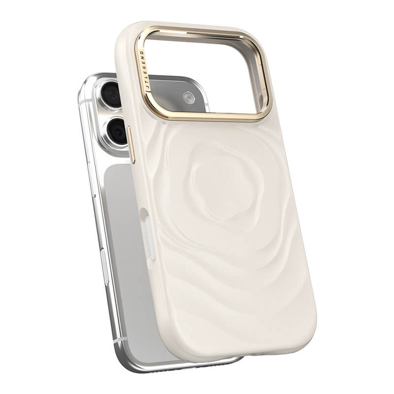 JTLegend iPhone 18 Pro Bloom Mag Case with Lens Stand - Camellia White