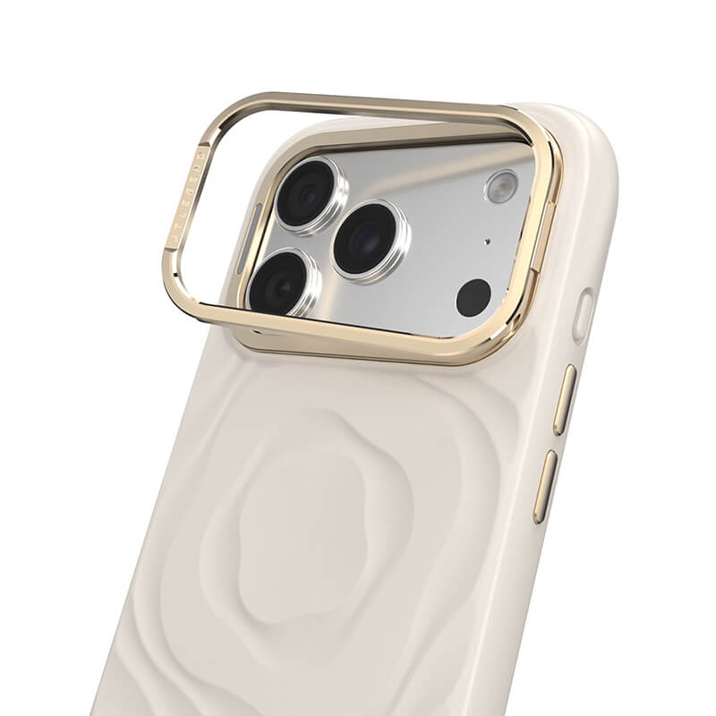JTLegend iPhone 18 Pro Bloom Mag Case with Lens Stand - Camellia White