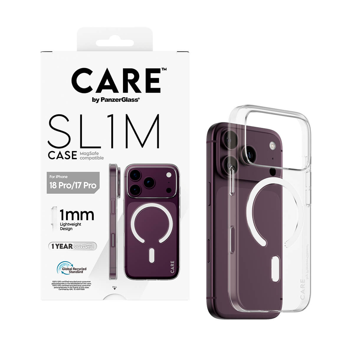 CARE by PanzerGlass® Fashionable Case SL1M Transparent with MagSafe iPhone 2026 Pro