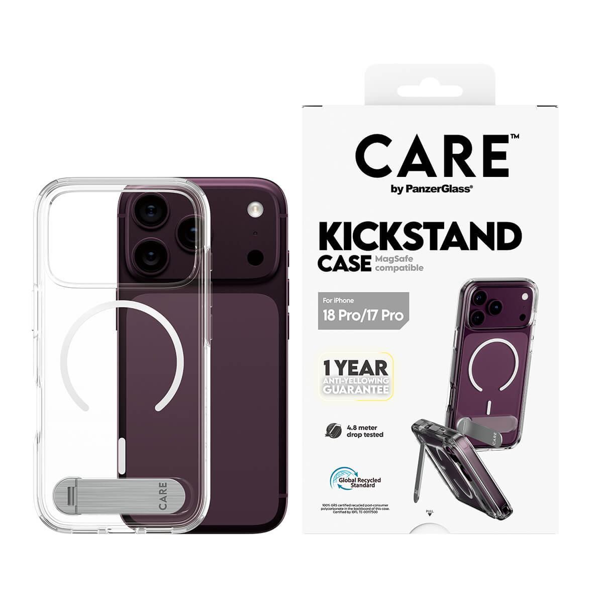 CARE by PanzerGlass® Feature case Transparent Urban Explorer with Kickstand and White MagSafe Apple iPhone 2026 Pro