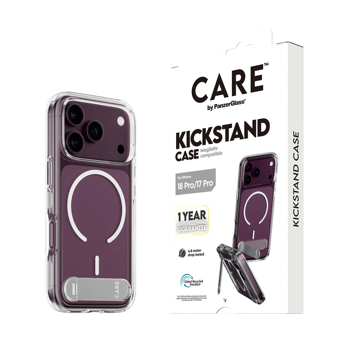 CARE by PanzerGlass® Feature case Transparent Urban Explorer with Kickstand and White MagSafe Apple iPhone 2026 Pro