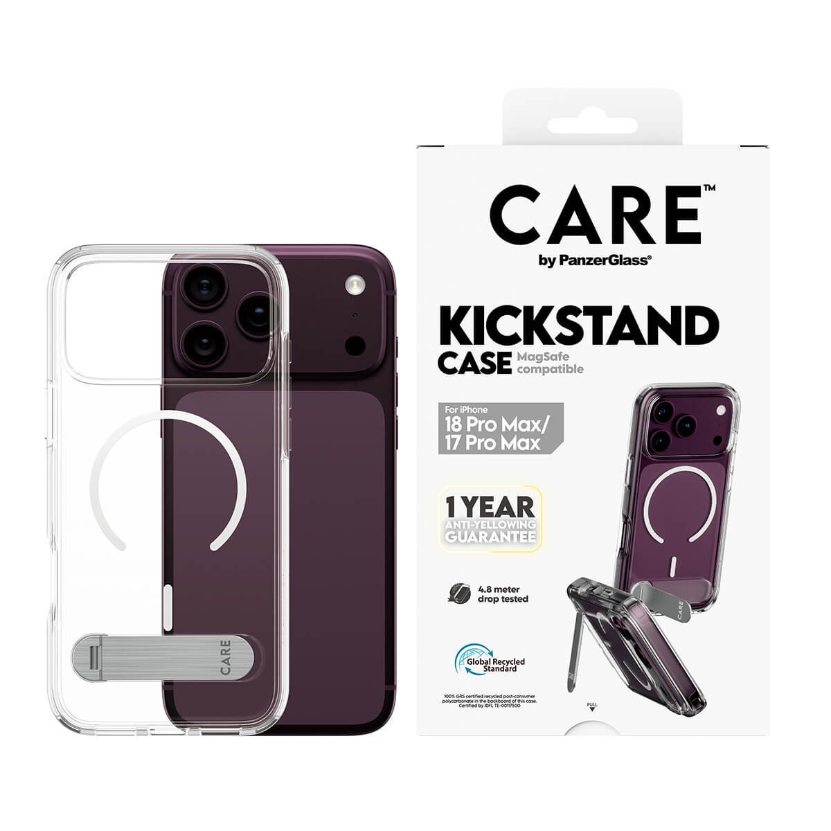 CARE by PanzerGlass® Feature case Transparent Urban Explorer with Kickstand and White MagSafe Apple iPhone 2026 Pro Max