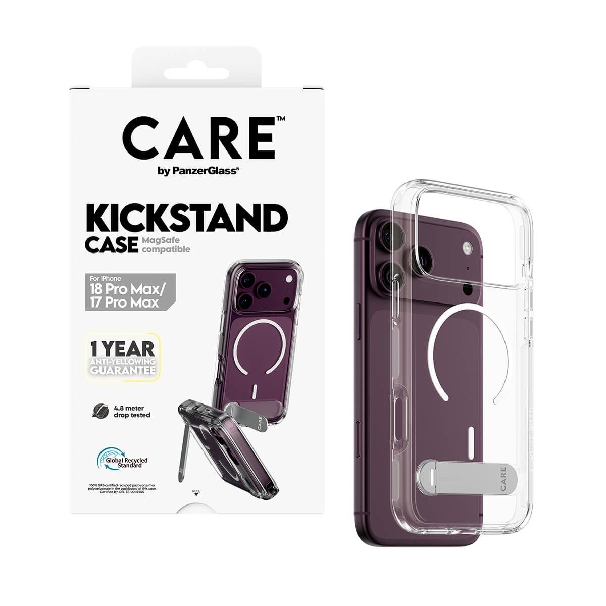 CARE by PanzerGlass® Feature case Transparent Urban Explorer with Kickstand and White MagSafe Apple iPhone 2026 Pro Max